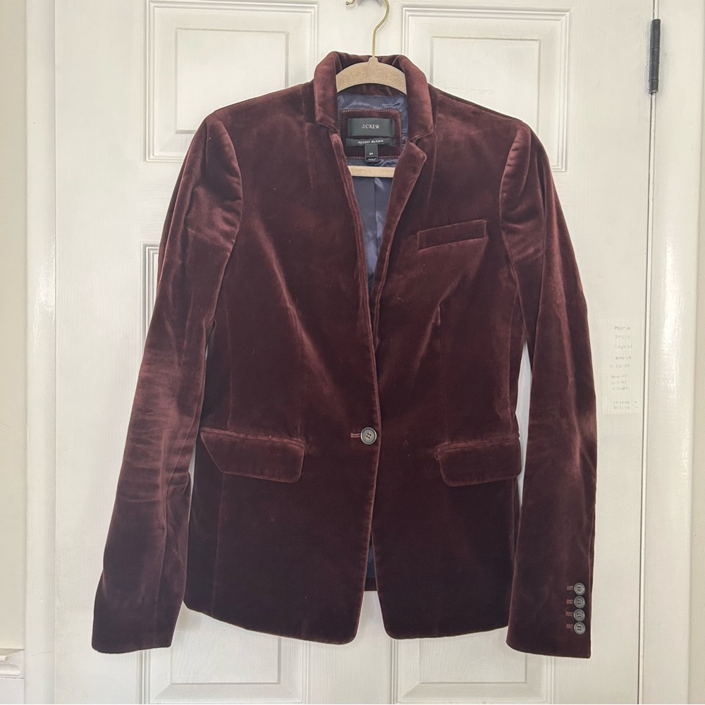 J Crew Regent Blazer Velvet Tall